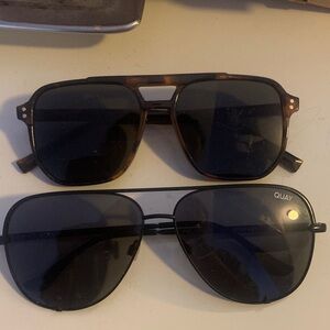 Two pack of sunglasses (Quay Black Aviator frames & Amazon tortoise frames)